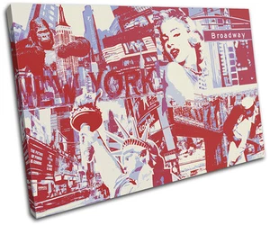 ARTE DE PARED EN LIENZO New York Icons City impresión de imagen VA - Imagen 1 de 1