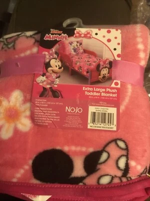 Nojo очень большой плюшевый Минни-Маус мыши ребенка ясельного возраста одеяло 40 «x 50» цветы бабочка - Изображение 1 из 4
