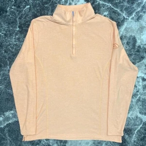 Peter Millar 1/4 Zip Pullover Womens Large Perth Melange Performance Orange Golf - Picture 1 of 7