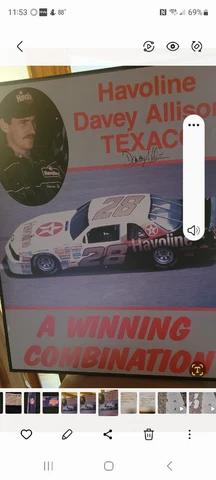 Davey Allison Havoline Texaco #28 signed poster Cover