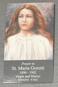 Gebetskarte: Heilige Maria Goretti - Jungfrau und Märtyrerin ***NEU*** ohne Etikett - Bild 1 von 2