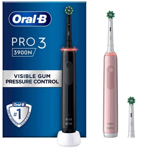 Oral-B Pro 3 3900N Black/Pink elektrische Zahnbürste mit 2. Handstück - Bild 1 von 4