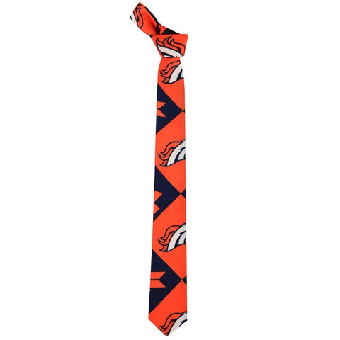 Denver Broncos NFL FoCo Ugly Christmas Logo Printed Tie Cover