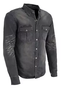 HERREN MOTORRAD DENIM SHIRT SCHULTERN ELLBOGEN VERSTÄRKT mit ARAMIDFASER - SADP - Bild 1 von 7