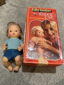 Mattel 1975 Baby Brother Tender Love Doll, Vintage Anatomically Correct Doll - Picture 1 of 8
