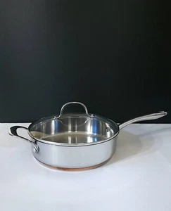 Kenmore Copper Core 3.0 Quart 2.8L Stainless Steel Frying Pan with Lid - Picture 1 of 6