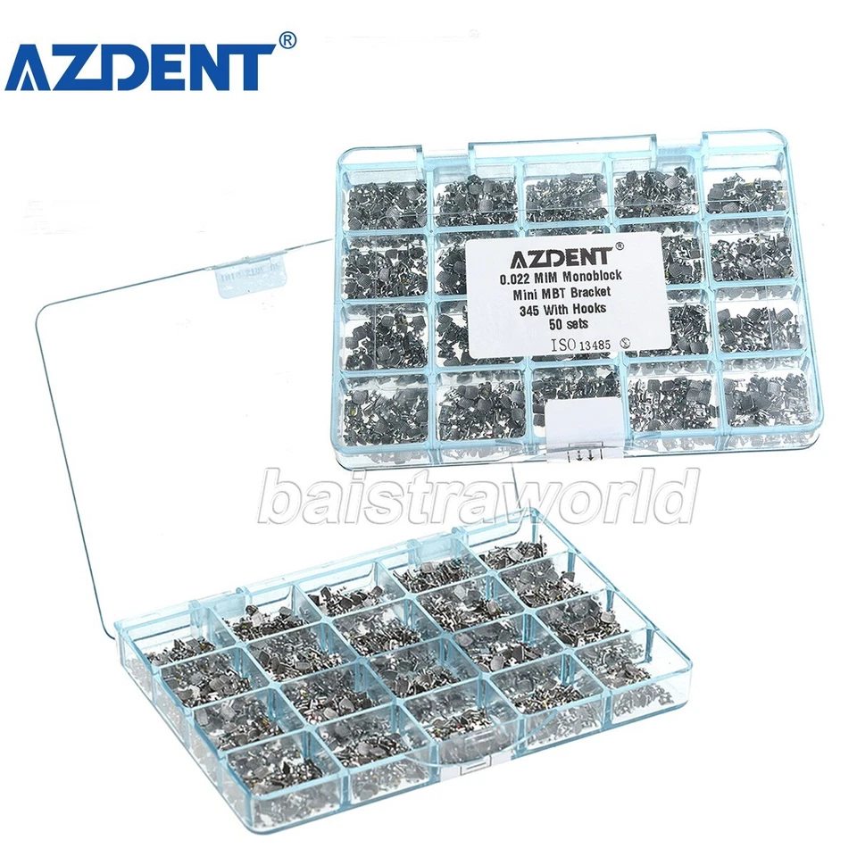 2box Dental Orthodontic Monoblock Brackets Braces Mini Roth 018 Hooks 345 AZDENT