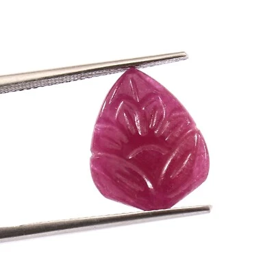 4.75ct 13X16x2.30mm Pear Natural Ruby Carving Loose Gemstone Unheated Untreated - Image 1 of 4
