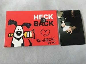 ED HECK Pop Art In-person signed Galeriekarte mit Zeichnung 15x21 + Foto RARITÄT - Picture 1 of 1