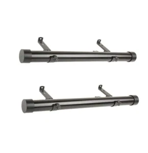 Single Curtain Rod in Black with Finial 12 in. - 20 in. - Picture 1 of 2