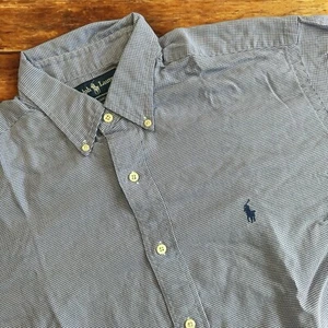 Vintage Polo Ralph Lauren Herren Große 16 34/35 Blau Button Down Hemd Yarmouth - Bild 1 von 9