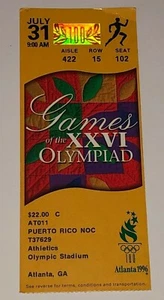 Olympia Atlanta 1996 Ticket Stub 31. Juli Leichtathletik Olympiastadion Puerto Rico - Bild 1 von 2