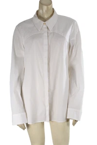 DIANE von FURSTENBERG White Cotton Button Down Collared Shirt Size 14 - Picture 1 of 9