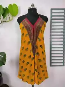 10 Stck. Boho recycelte Seide magisches Sommer Maxikleid Strand Cover Wear Bohemian Kleid - Bild 1 von 4