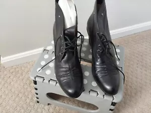 Kacling Women's Black Soft Leather Wedges Ankle Boots Size 7.5 - Picture 1 of 3