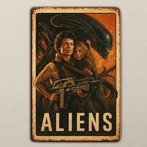 Aliens Film Metall Poster - Sammlerschild - Größe: 20 x 30 cm (8 x 12 Zoll) - Bild 1 von 9