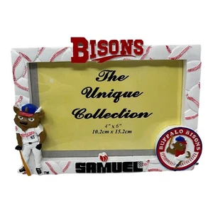 NEU Buffalo Bisons Bilderrahmen 4""x6"" AAA kleiner Baseball Buster Bison Maskottchen - Bild 1 von 4