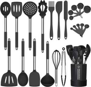 Silicone Cooking Utensil Set, Fungun Non-Stick Kitchen Utensil 24 Pcs Cooking Ut - Picture 1 of 12