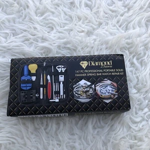 Diamantgetrieben 147 Stck tragbar massiv Hammer Federsteg Uhr Reparatur Kit NEU - Bild 1 von 10