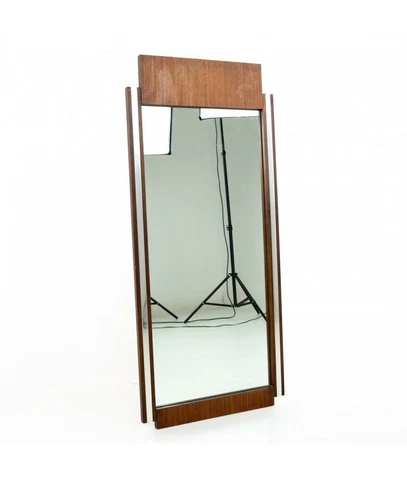 Broyhill Premier Mid Century Walnut and Chrome Mirror Cover
