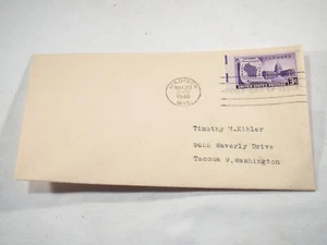 3c single Wisconsin Centennial First Day Cover cancelled envelope typewritten - Picture 1 of 3