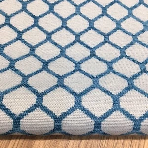 391. Tessuto per tappezzeria in ciniglia blu pavone, 64x145 cm - Foto 1 di 6