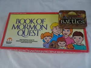 Book of Mormon Quest Board Game Horizon 1995 LDS Family+ Fullmer's Battles / Tin - Picture 1 of 12