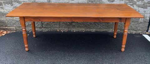 19th Century Country Pine Harvest Table Rare Size 28 3/4” X 32 1/4” X 83 1/4” Cover