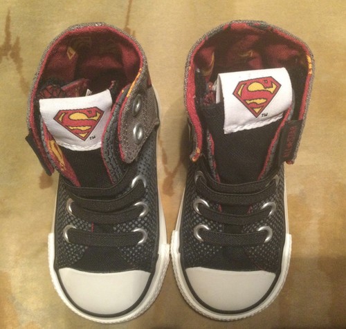 NUOVO! Converse All Star Boys DC Comic Superman Hi Tops taglia 5