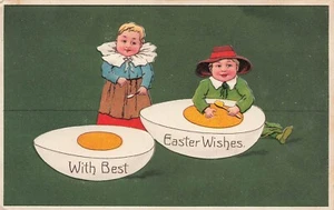 LP63 Osterferien Kinder Eier Vintage geprägt PFB Verlag Postkarte - Bild 1 von 2