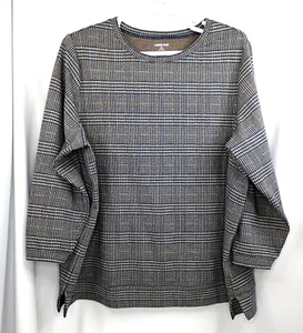 Lands' End Top Damen 3X klassischer englischer Karopullover Rundhalsausschnitt 71 % Baumwolle gebraucht, in einwandfreiem Zustand - Bild 1 von 9