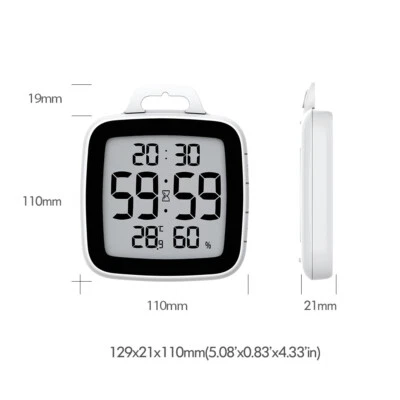 Baldr Shower Clock Waterproof Bathroom Timer Wall Clock with Temperature - Image 1 of 4