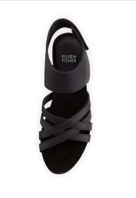 SIZE 11 NEW Eileen Fisher Vast Cork Leather Wedge Ankle Sandals - Image 1 of 4
