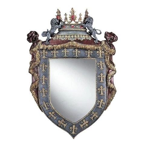 29" Ornate Royal chateau Lion crested Sculpted wall Mirror Cover