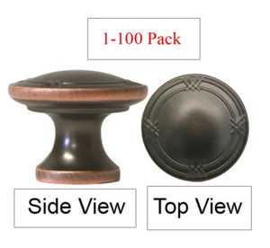 1 bis 100 Stück Bronze mit Ölschliff 1 1/4 Zoll Band & Schilfrohr runde Schrankknöpfe 33 mm - Bild 1 von 4