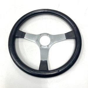 Moto-Lita Classic Black Leather Steering Wheel Polished Spokes Used JDM - Bild 1 von 20