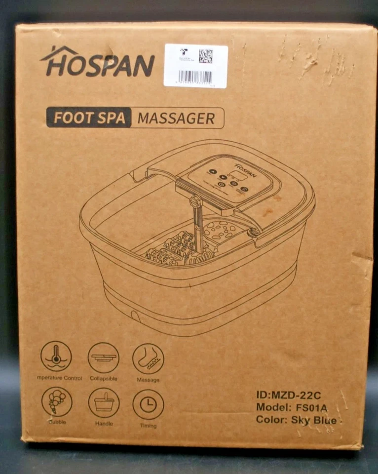 HOSPAN COLLAPSIBLE FOOT SPA ROTARY MASSAGER 绿色脚浴 FS02A 热控制 — 第 1/2 张图片