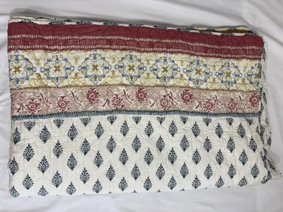 Juego de edredón reversible Twin/Twin-XL 2 piezas blanco roto azul rosa dormitorio universitario Foto 1 de 4