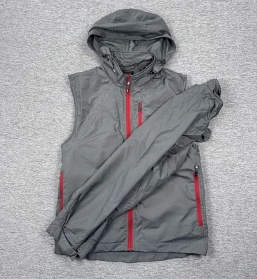 Scottevest Vest Mens Small Gray Full Zip Detach Sleeves Lightweight Travel READ - Image 1 of 4