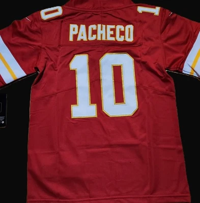 niño personalizado Isiah Pacheco 10 KC Chiefs rojo s-xl cosido nuevo con etiquetas Foto 1 de 2