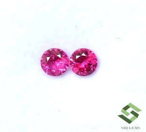 4,25 mm Natürlicher Rubin Rundschliff Paar 0,76 cts Facettiert Zertifiziert Lose Edelsteine - Bild 1 von 7