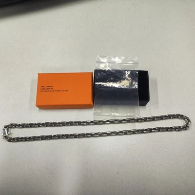 Cierre de collar de cadena de hierro cuadrado pesado de plata esterlina 925 sólida para hombre 7 mm-55 cm Foto 1 de 4