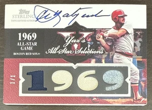 Carl YASTRZEMSKI🔥2006 Topps Sterling 1969 A/S Game Quad Jersey Relic AUTO 1/1💥 - Picture 1 of 10