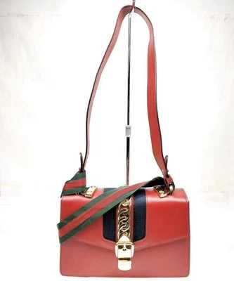 Gucci Silvie Red Hot Leather Bag In Small Size Absolutely Stunning  - Image 1 of 4