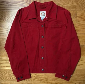 ¡NUEVO! Chaqueta de camionero de mezclilla con botones Sorel para mujer roja mediana - Imagen 1 de 7