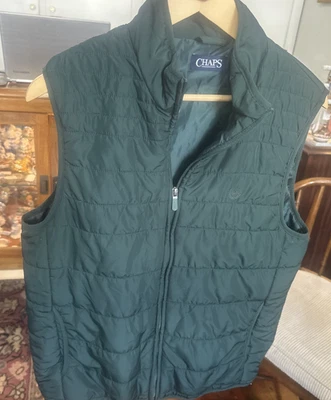 Chaps Green Puffer Best Full Zip Medium Outdoor Hiking Sports Leisure - Image 1 of 4