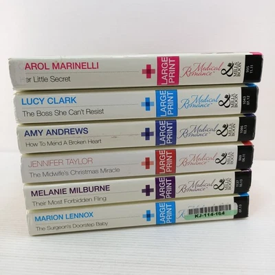 6x Mills & Boon Medical Romance Large Print Her Little Secret Sexy Book Bundle - Image 1 of 4