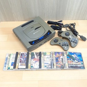 Sega Saturn Console Japanese Unit Bundle with 2 Controllers & 6 Games Tested