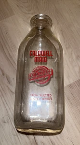 Botella de leche vintage de vidrio Caldwell Maid tamaño de un cuarto - Imagen 1 de 7