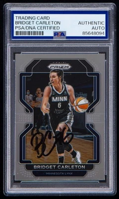 Bridget Carleton Signed 2022 Panini Prizm WNBA Card #121 (PSA) Minnesota Lynx - Image 1 of 2